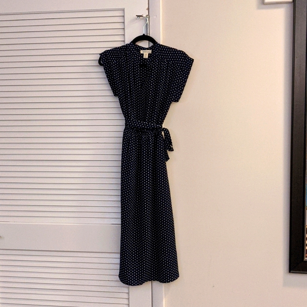 Navy Calf-Length Dress